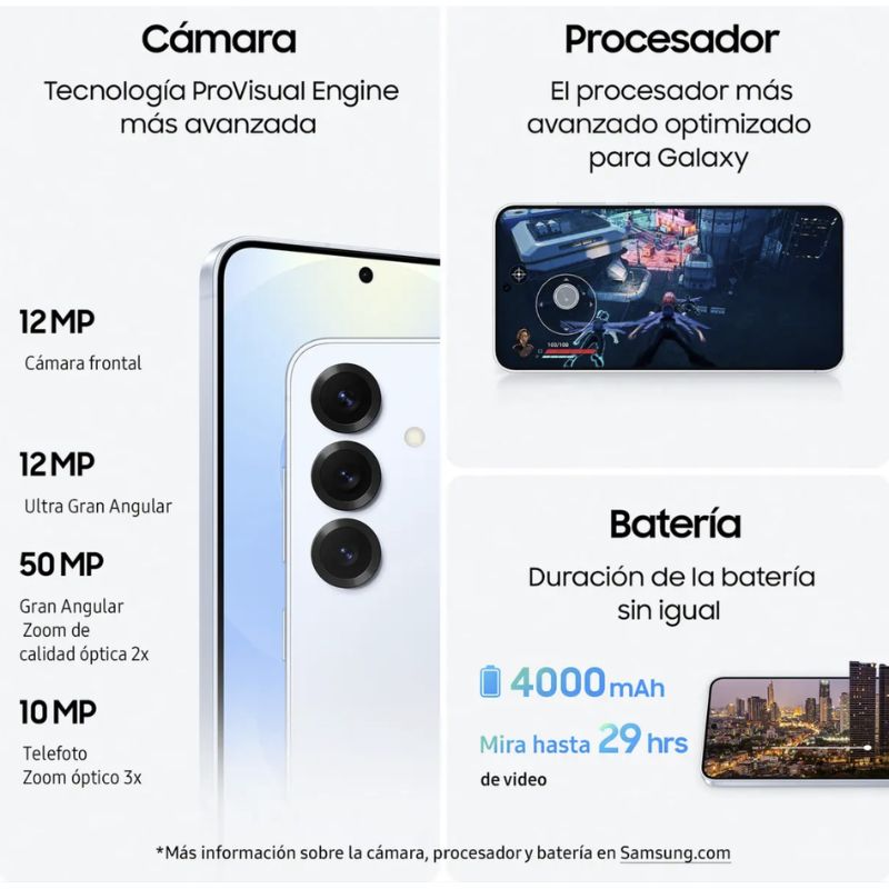 Samsung Galaxy S25 – Snapdragon 8 Elite – 12GB RAM – 256GB – Pantalla 6,2” Dynamic AMOLED 2X – Negro Azulado – Android 15 – Nuevo
