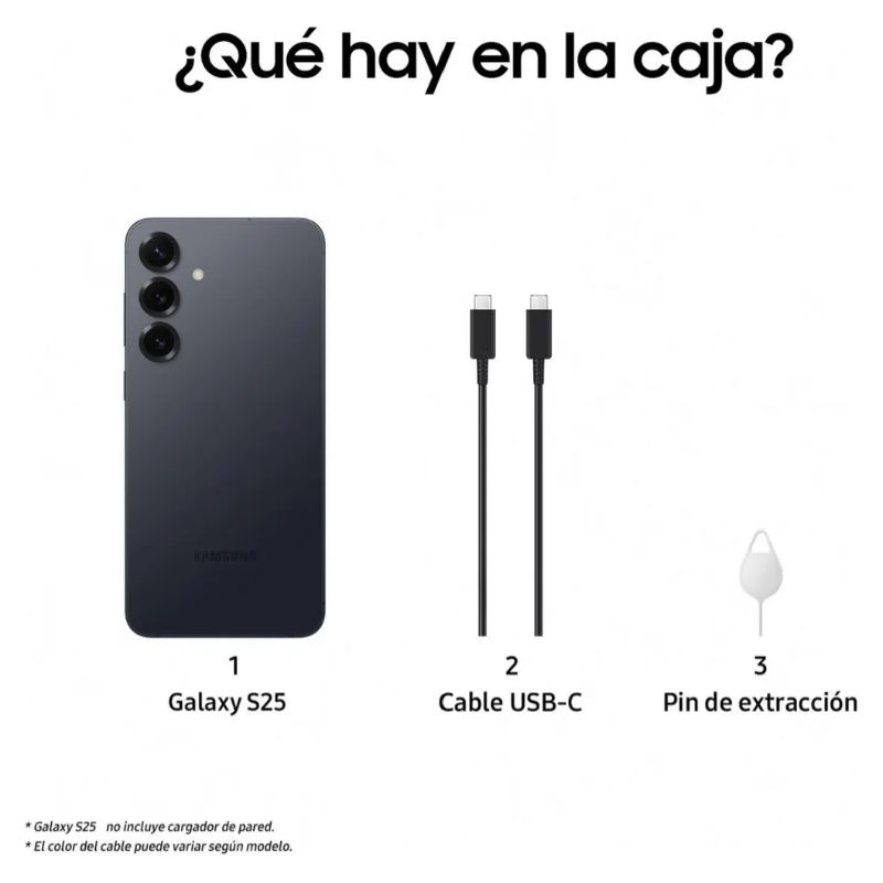 Samsung Galaxy S25 – Snapdragon 8 Elite – 12GB RAM – 256GB – Pantalla 6,2” Dynamic AMOLED 2X – Negro Azulado – Android 15 – Nuevo