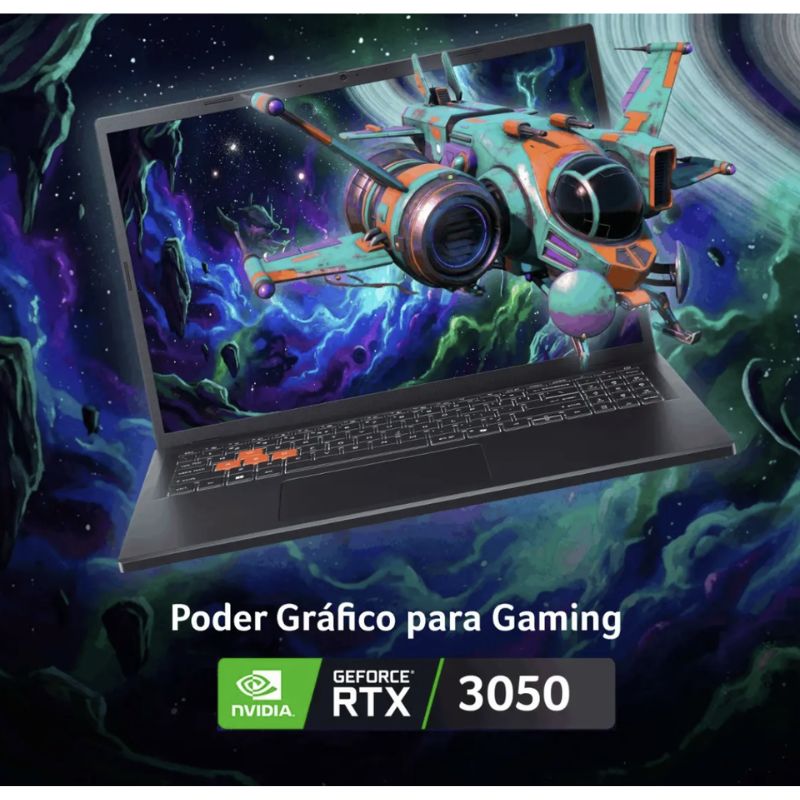 Notebook Gamer Acer Nitro Lite NL16‑71G‑56Q8‑2 | i5 / 24GB DDR5 / 512GB SSD / RTX 3050 / 16″ WUXGA – Excelente (Reacondicionado)