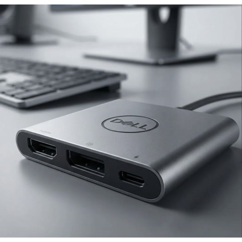 Adaptador Original Dell USB‑C a HDMI / DisplayPort Pass‑Through – Nuevo