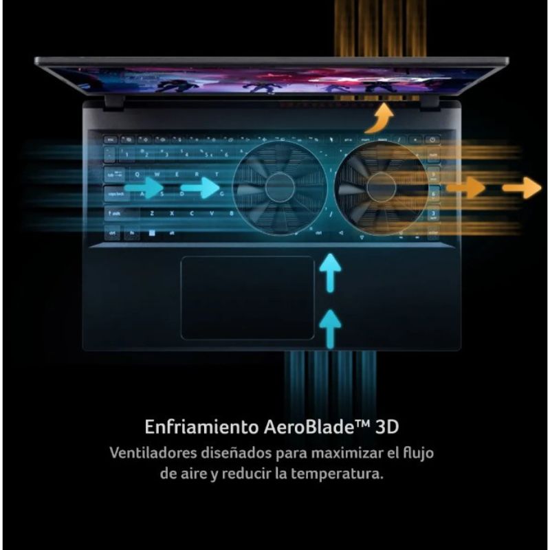 Notebook Gamer Acer Nitro V15 ANV15-51-53W1-1 – Core i5, 16GB DDR5, SSD 512GB, RTX 2050, 165Hz, Negro