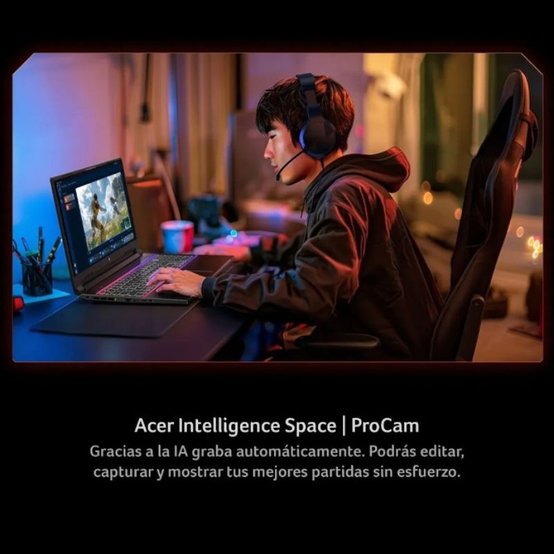 Notebook Gamer Acer Nitro V15 ANV15-51-53W1-1 – Core i5, 16GB DDR5, SSD 512GB, RTX 2050, 165Hz, Negro