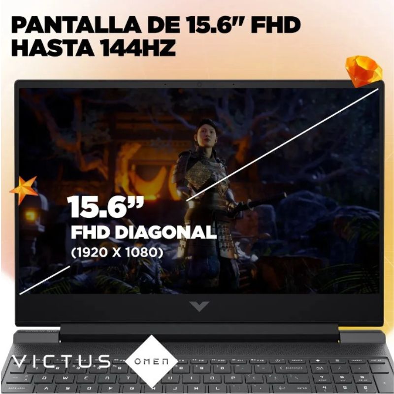 Notebook Gamer HP Victus 15-fb2015la – Ryzen 5, 16GB DDR5, SSD 1TB, RTX 3050 6GB, 144Hz