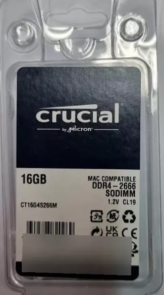 Crucial 16GB DDR4-2666 SODIMM for Mac, CT16G4S266M