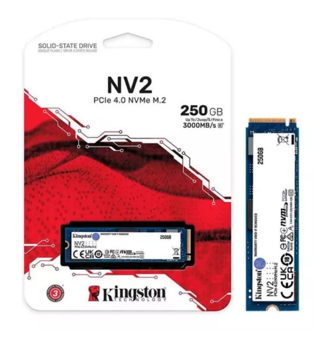 Unidad SSD Kingston NV2 250GB PCIe NVMe