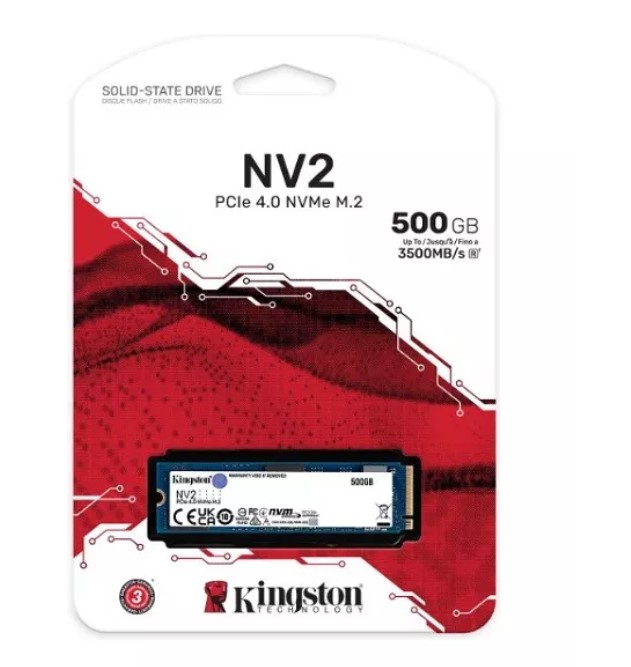 Unidad SSD Kingston NV2 500GB PCIe NVMe