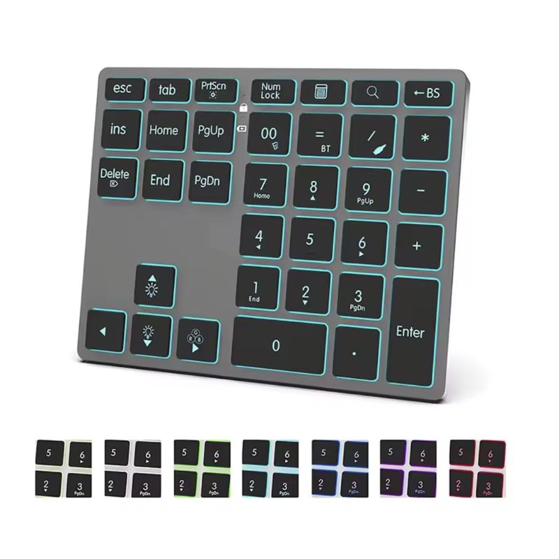 Teclado Numérico Aluminio Multimodo | BT 5.0 / USB / 2.4G | Retroiluminado RGB – Nuevo
