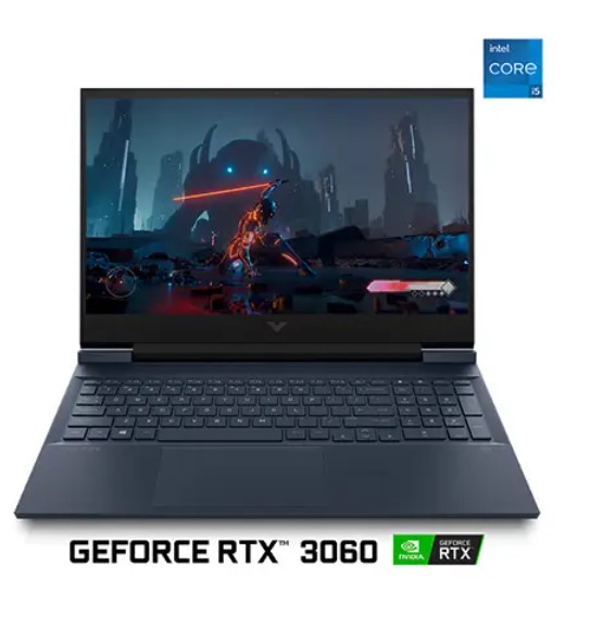 Notebook Gamer HP® Victus 16-d0514la Intel Core i5-11400H NVIDIA GeForce RTX 3060 6GB, 32GB RAM, 512GB SSD PCIe, 16.1", Azul Metálico , Win 11, Batería hasta 6 horas y 45 minutos