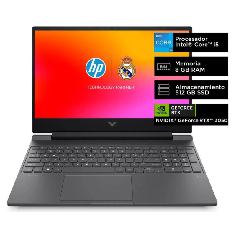 Notebook Gamer HP Victus 15-fa0025la – Core i5, 8GB RAM, SSD 512GB, RTX 3050, 144Hz