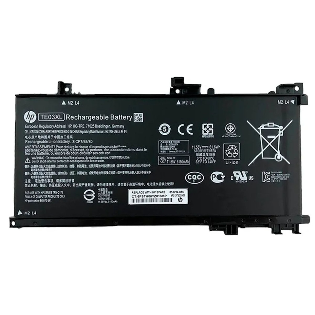 Batería original HP TE03XL – Compatible con HP Omen 15‑AX y HP 15‑BC