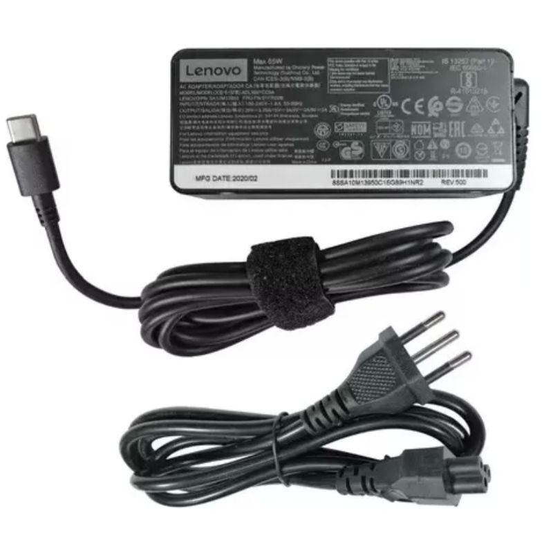 Cargador Lenovo Original USB‑C 65W – Modelo ADLX65YCC3A – Nuevo (con cable de poder desmontable)