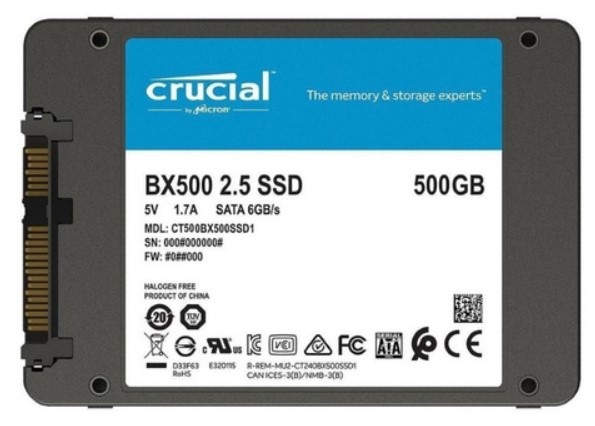 Crucial® Unidad SSD 480GB Sata3 2.5" BX500 (copia)