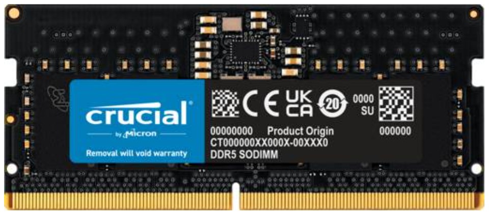 Crucial® Memoria Notebook 8GB SoDimm DDR5 4800MHz