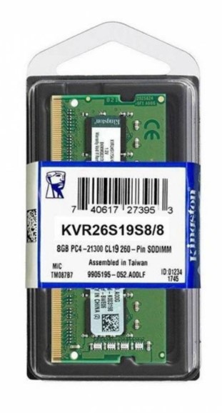 Kingston® Memoria Notebook 8GB SoDimm DDR4 2666MHz